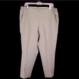 J. Jill 100% linen taupe tan stretch waist pants LP